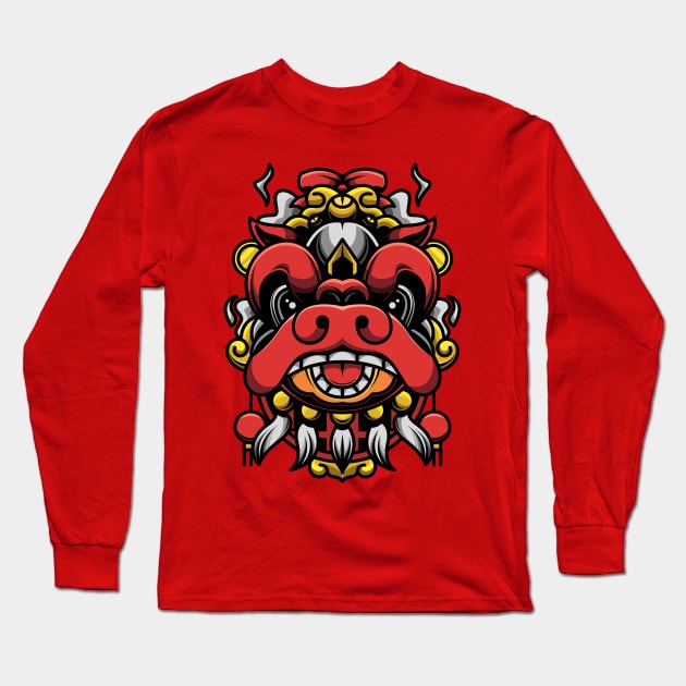 Lion Dance Long Sleeve T-Shirt by Banuezartfaiz19